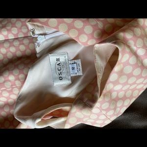 Os at de la Renta polka dot party mini dress pink